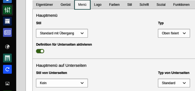 Easyconf-Formular Menü mit Easyconf-Formular anpassen
